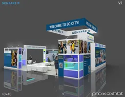 40x40 Island booth design by Pro-X Exhibits